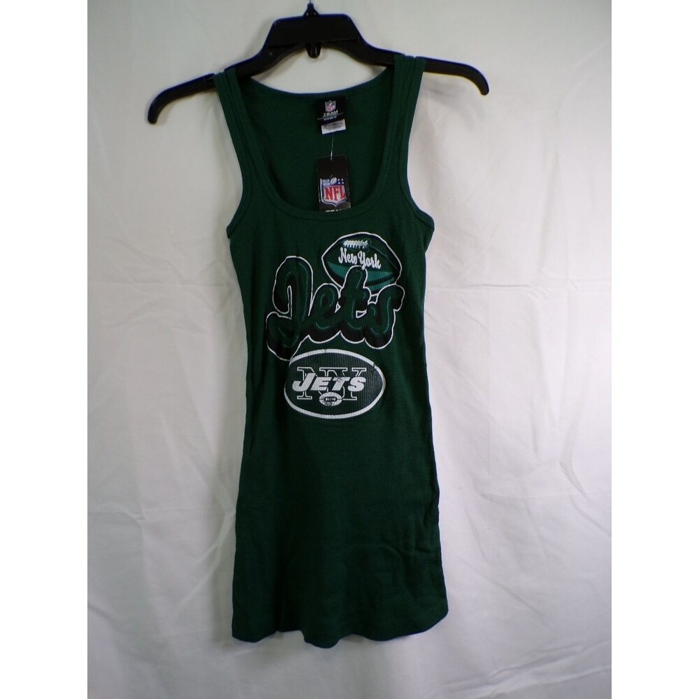 New York Jets Women's Tank Top Large Green Team Apparel 100% Cotton